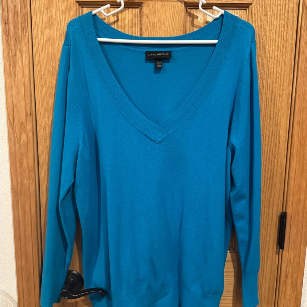 New! Lane Bryant Comfortable Blue V-Neck Sweater 18/20